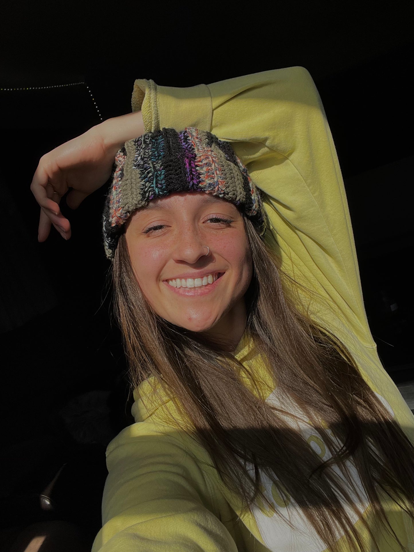 Multicolor Scrap Beanie - Black