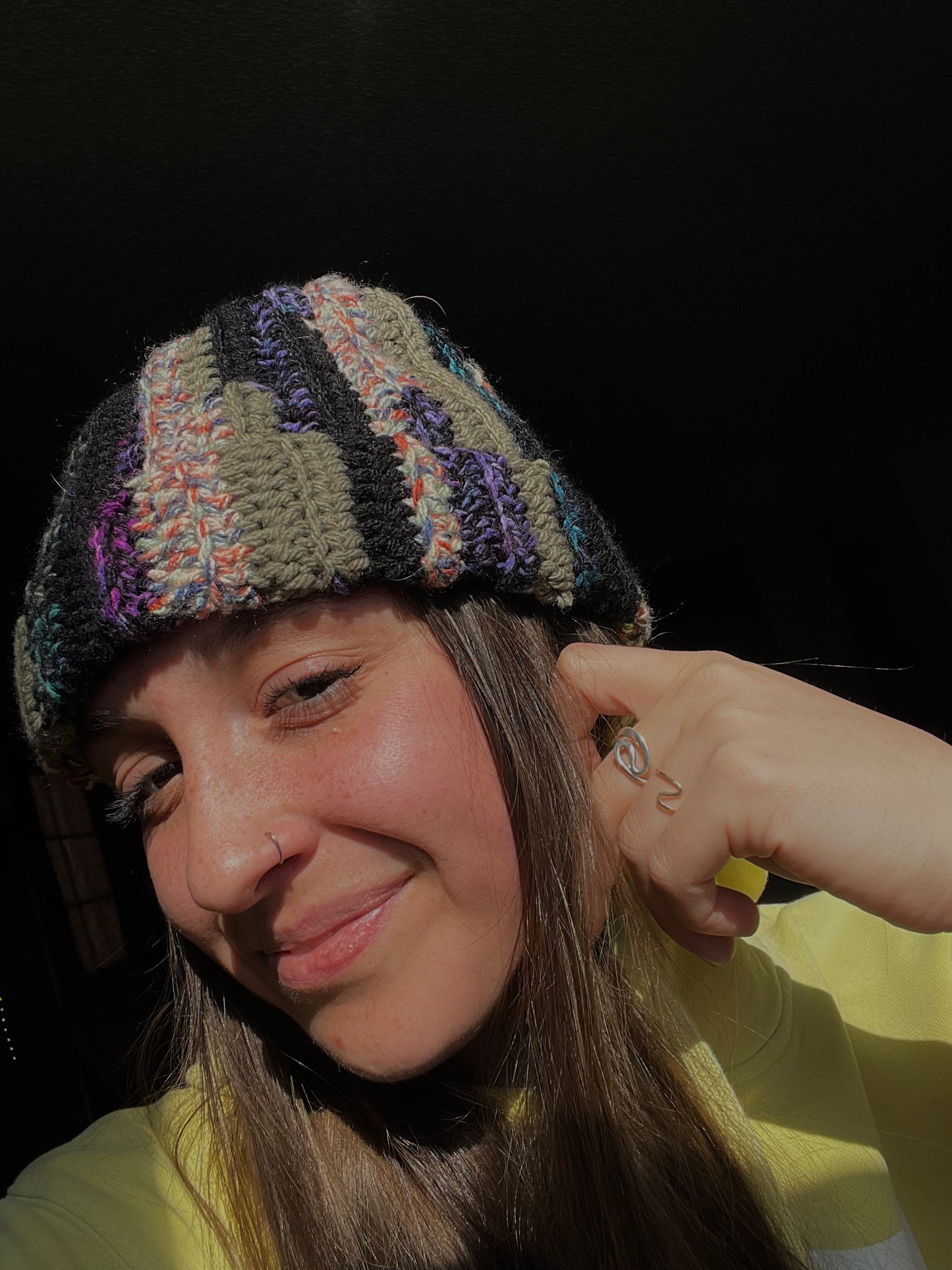 Multicolor Scrap Beanie - Black