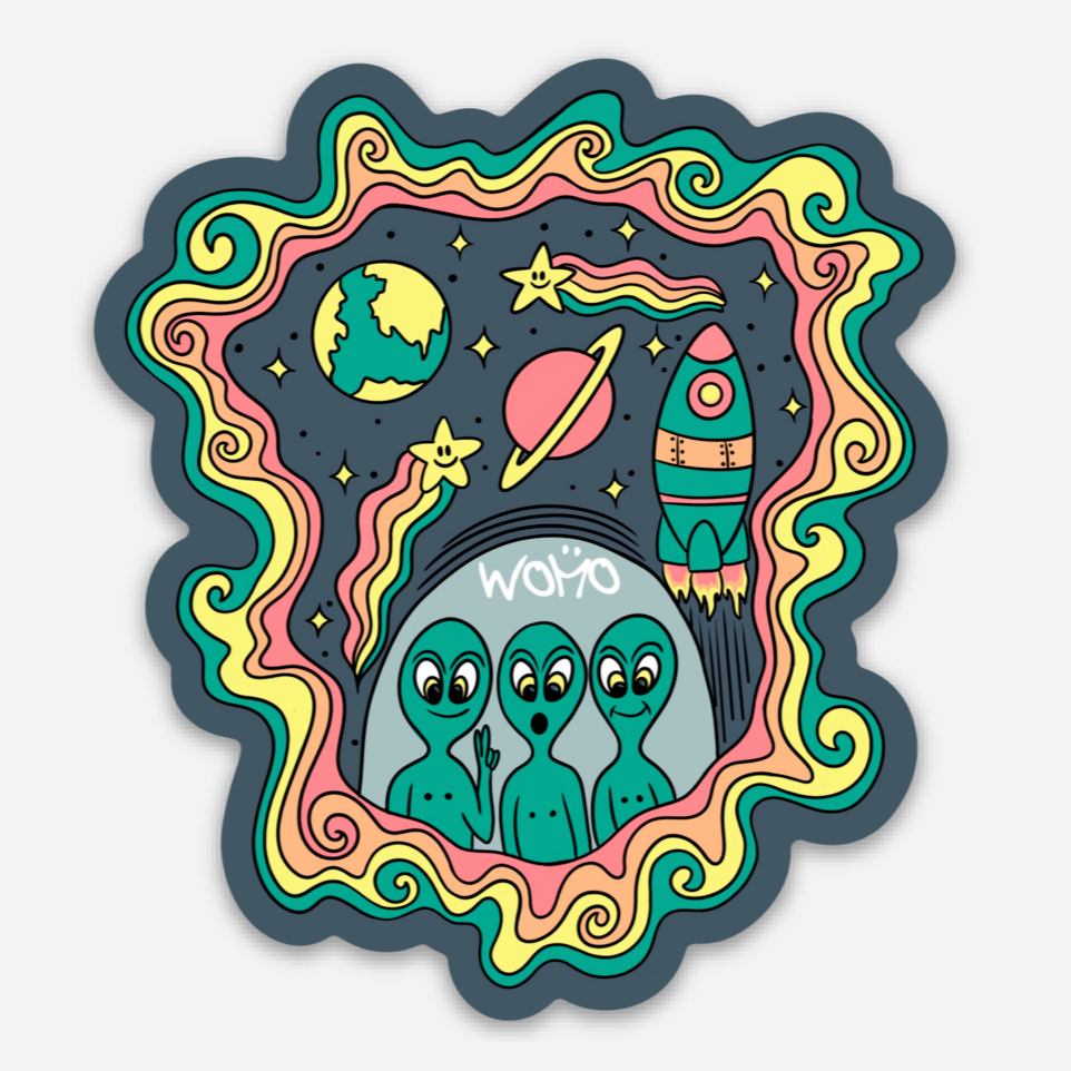Sticker-Alien Space Ship